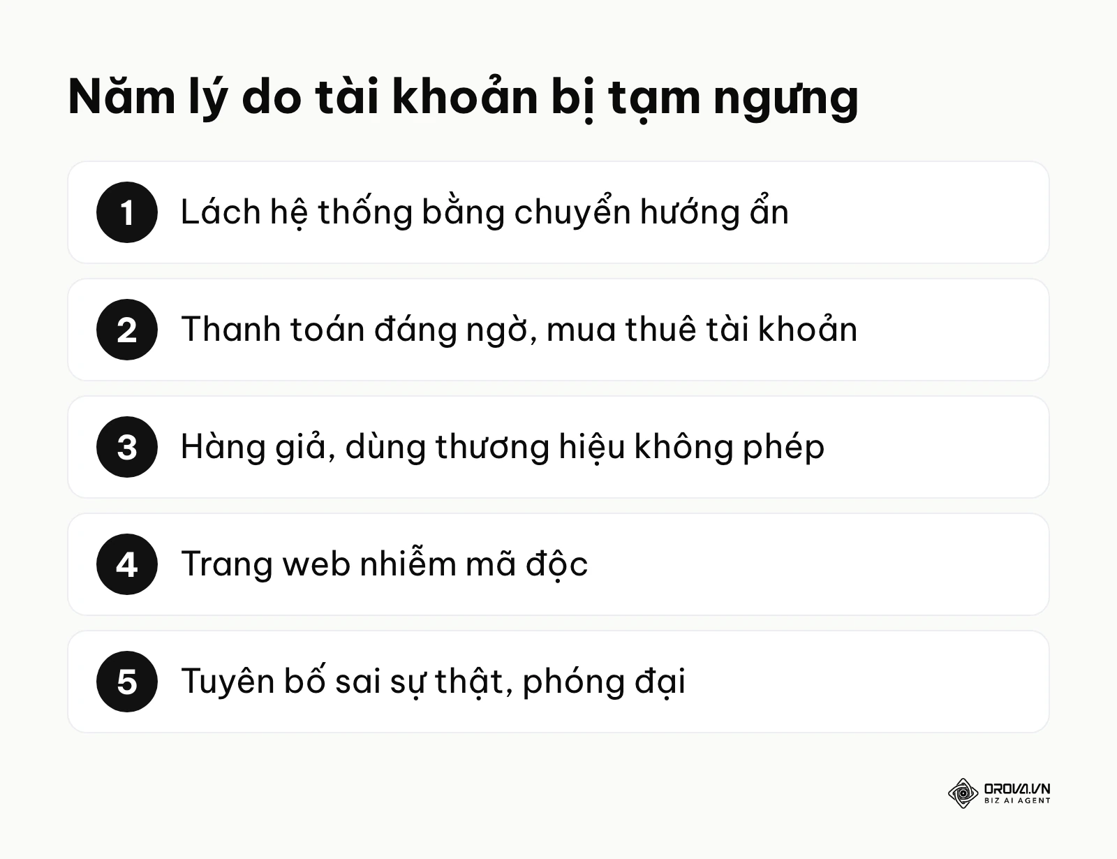 Năm lý do phổ biến khiến tài khoản quảng cáo Google bị tạm ngưng.