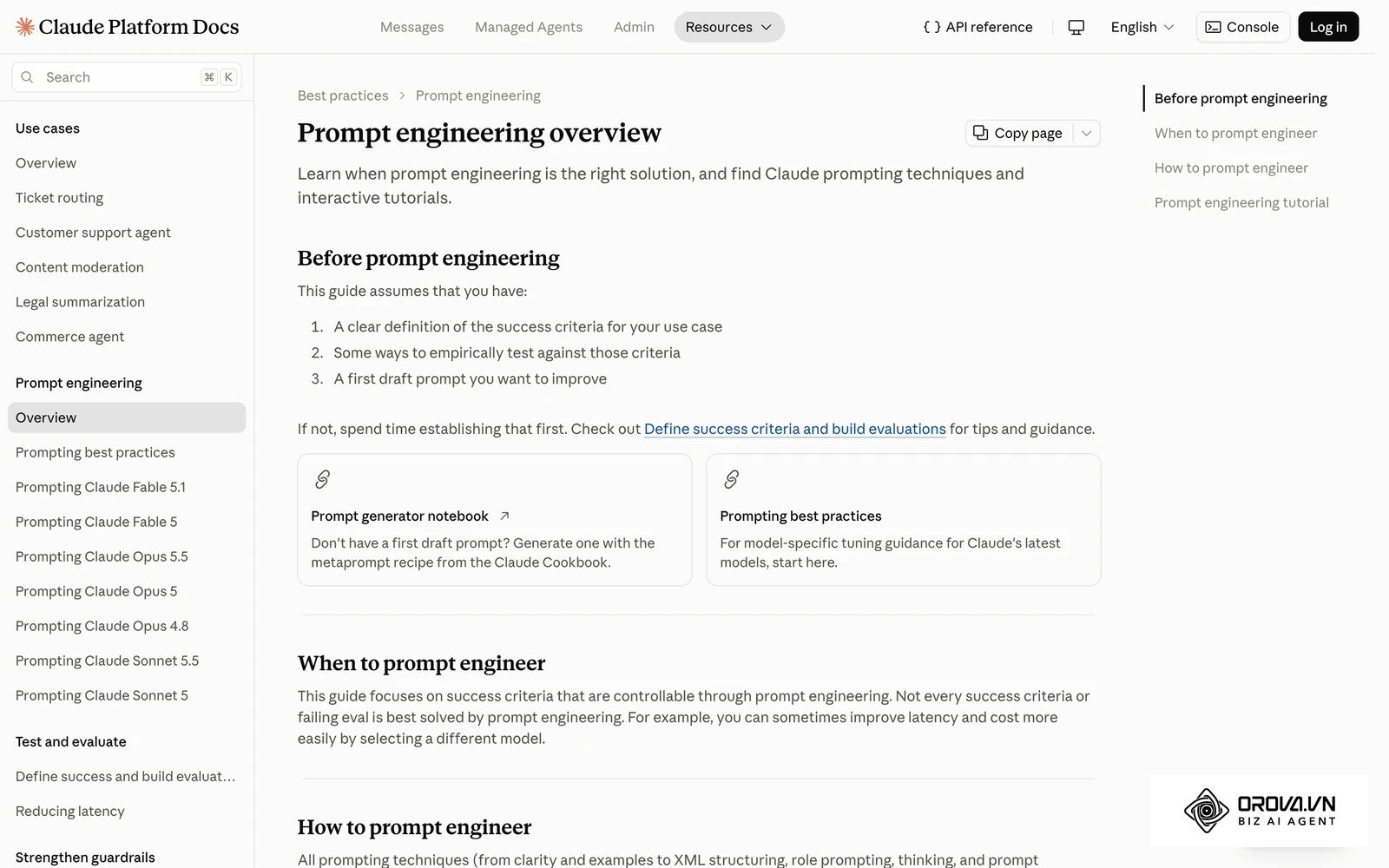Anthropic's official prompt engineering guide covers the same idea: clear roles, context and constraints produce better drafts.