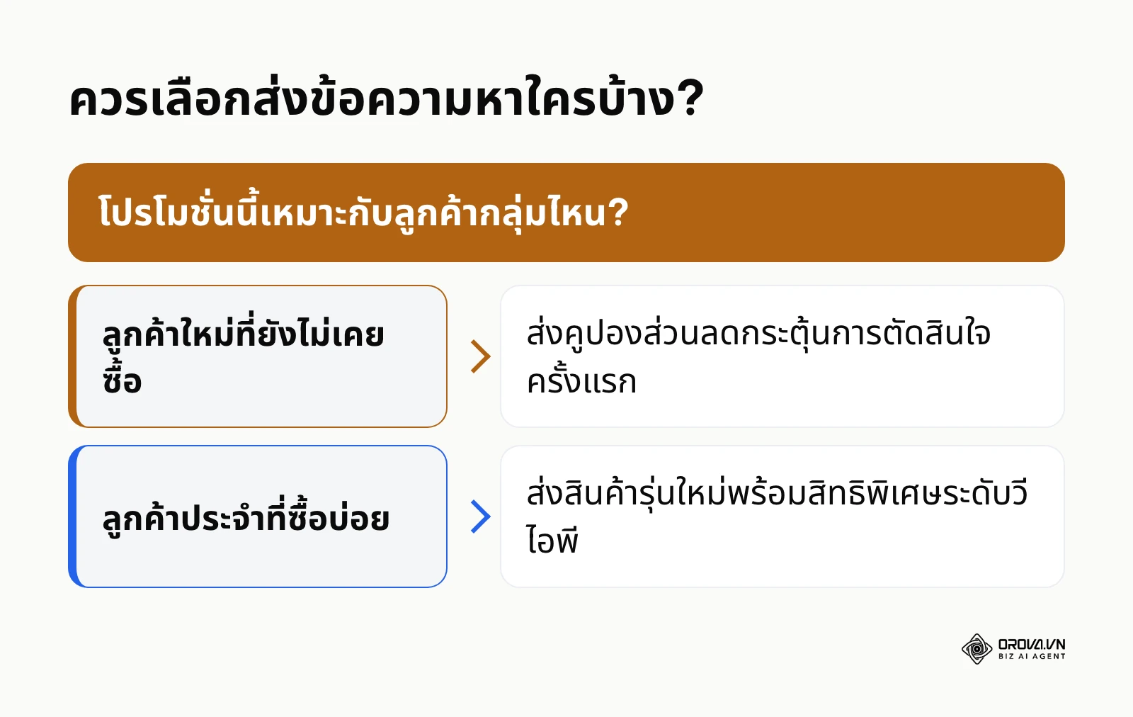 แผนผังการตัดสินใจเลือกกลุ่มเป้าหมายในการส่งข้อความโปรโมชั่น