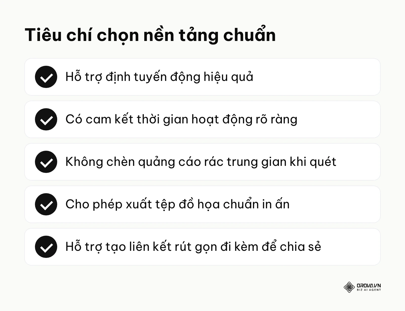 Danh sách các tiêu chí cần có khi đánh giá nền tảng quản lý và tạo mã