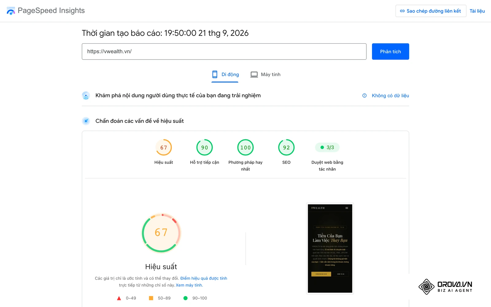Hệ thống tự động nén toàn bộ hình ảnh sang định dạng WebP và trì hoãn (defer) việc tải các script biểu đồ không thiết yếu, ép LCP xuống dưới mức 2.0 giây.