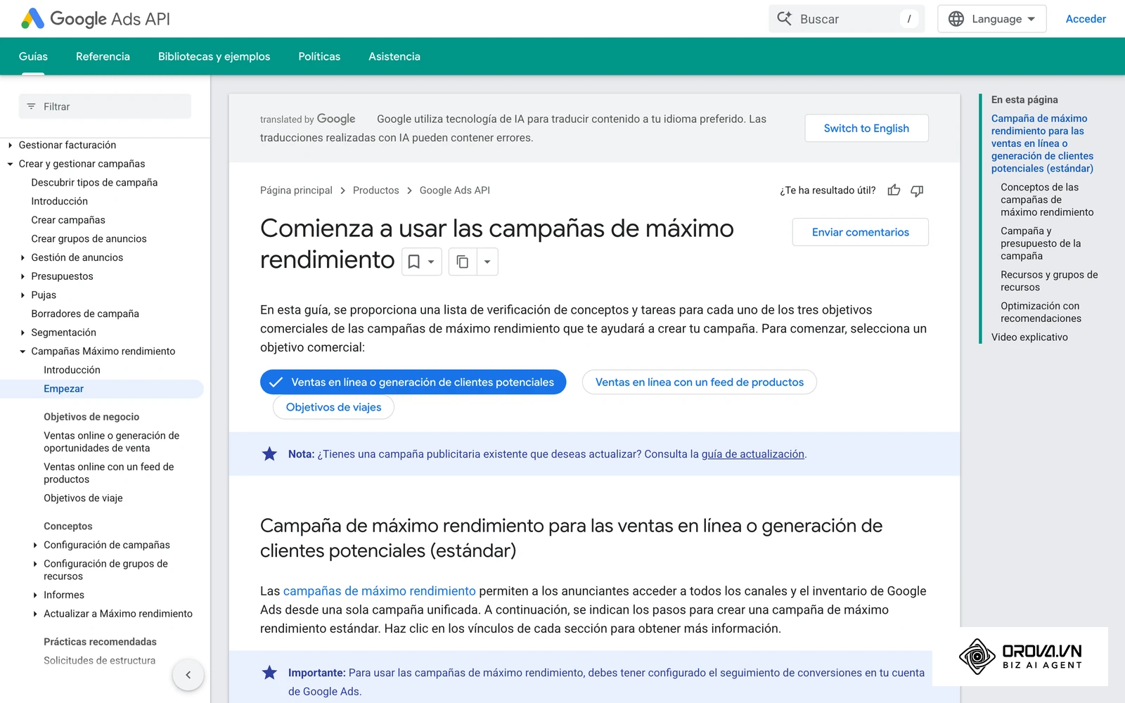 Guía oficial de Google para empezar con las campañas de máximo rendimiento.