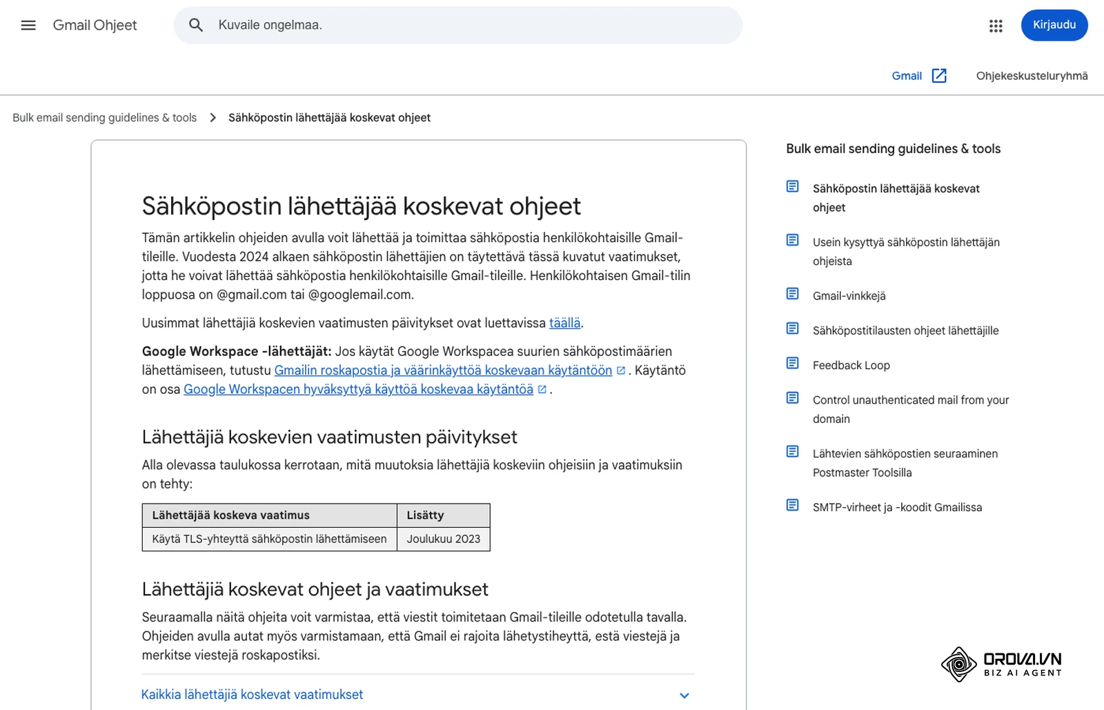 Googlen virallinen ohje sähköpostin lähettäjille: vaatimukset kaikille Gmail-osoitteisiin lähettäville ja yli 5 000 viestiä päivässä lähettäville.
