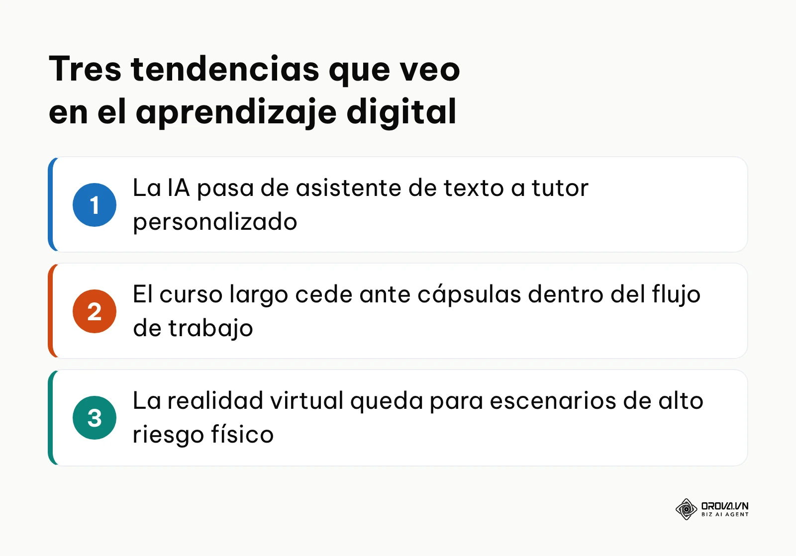 Resumen de tres tendencias del aprendizaje digital según el autor