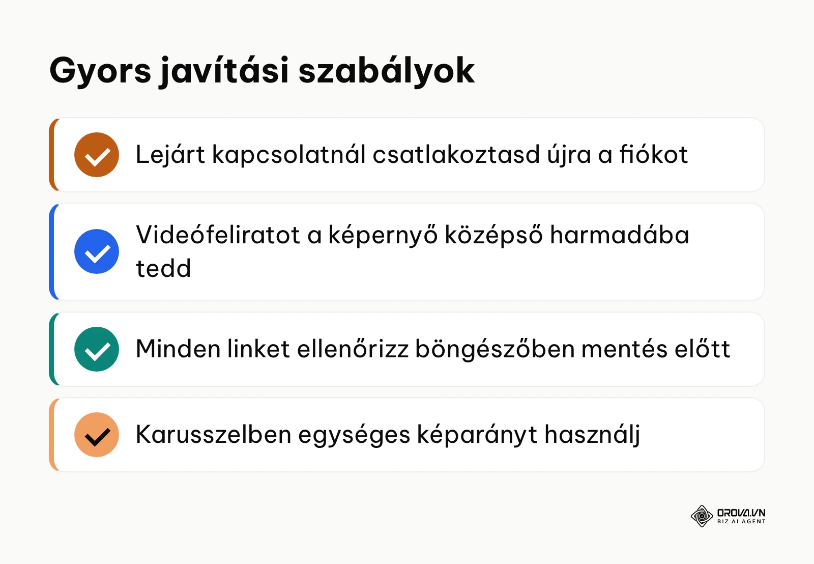 Összefoglaló lista a leggyakoribb közzétételi hibák javításáról