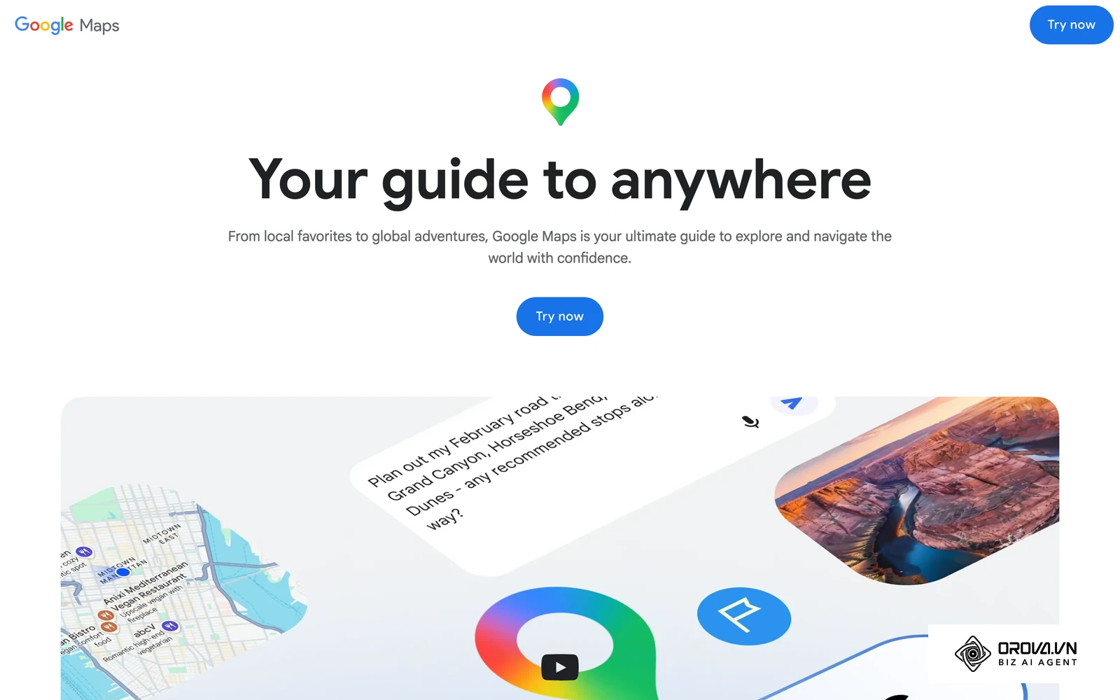 Trang giới thiệu chính thức của Google Maps.