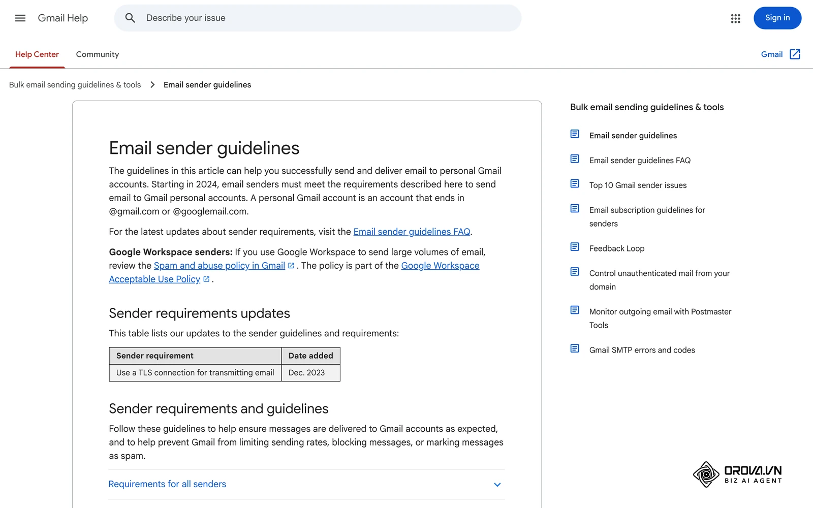 Pahinang Email sender guidelines ng Gmail Help: mga kailangan ng mga nagpapadala sa Gmail, gaya ng SPF, DKIM, DMARC at one-click unsubscribe.