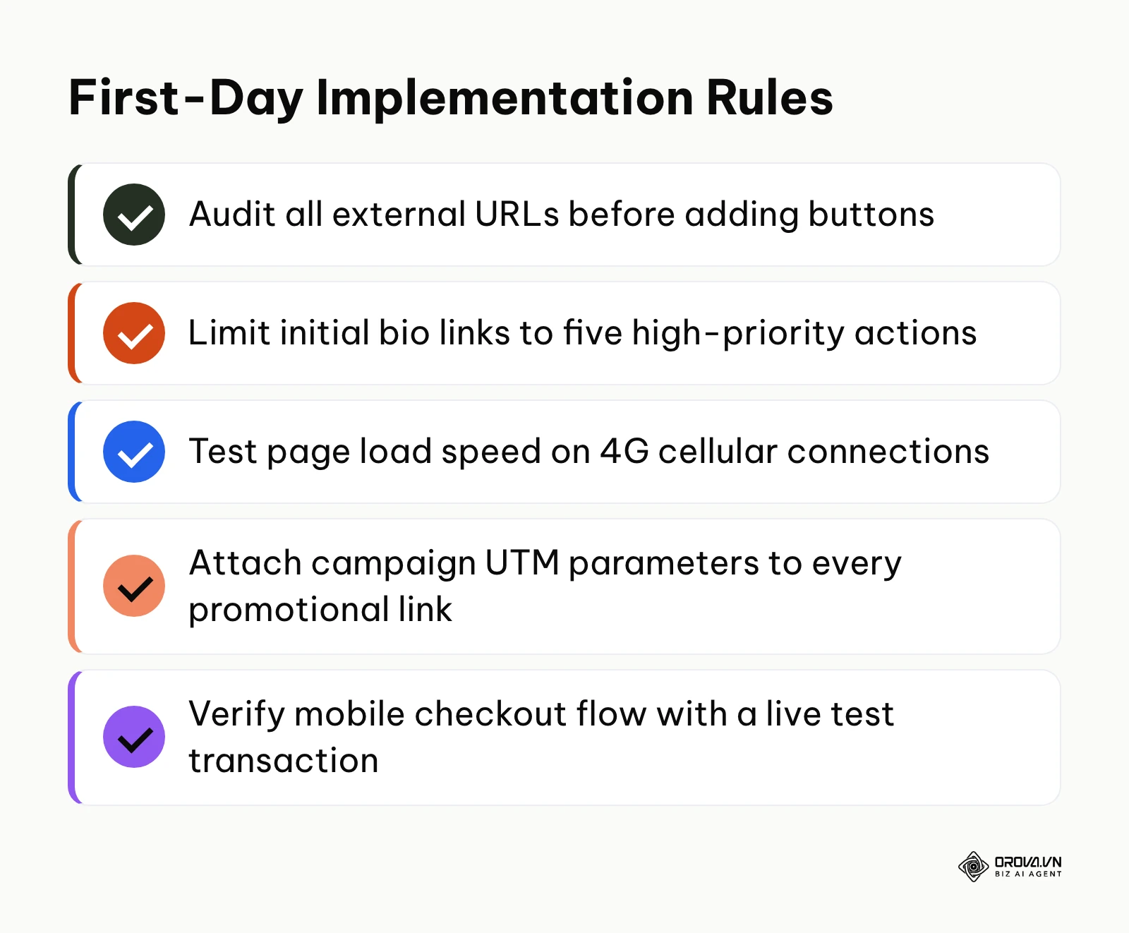 Summary of essential rules when setting up a creator link in bio profile
