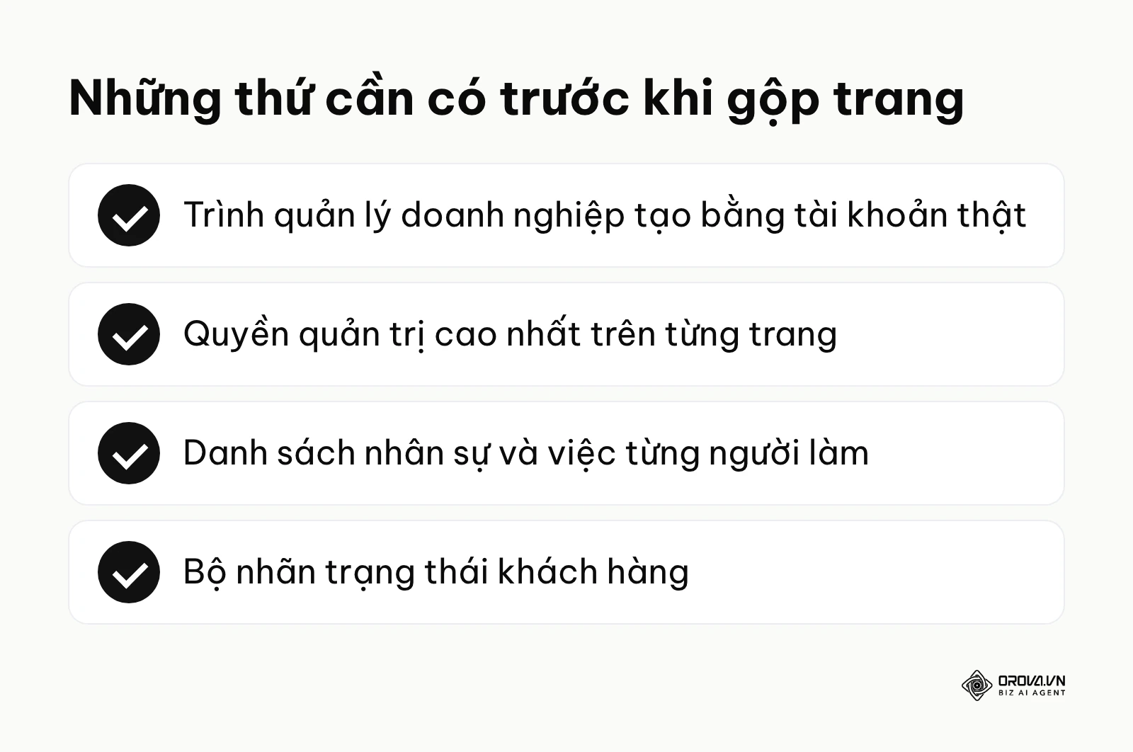 Danh sách các yêu cầu chuẩn bị trước khi quản lý nhiều fanpage