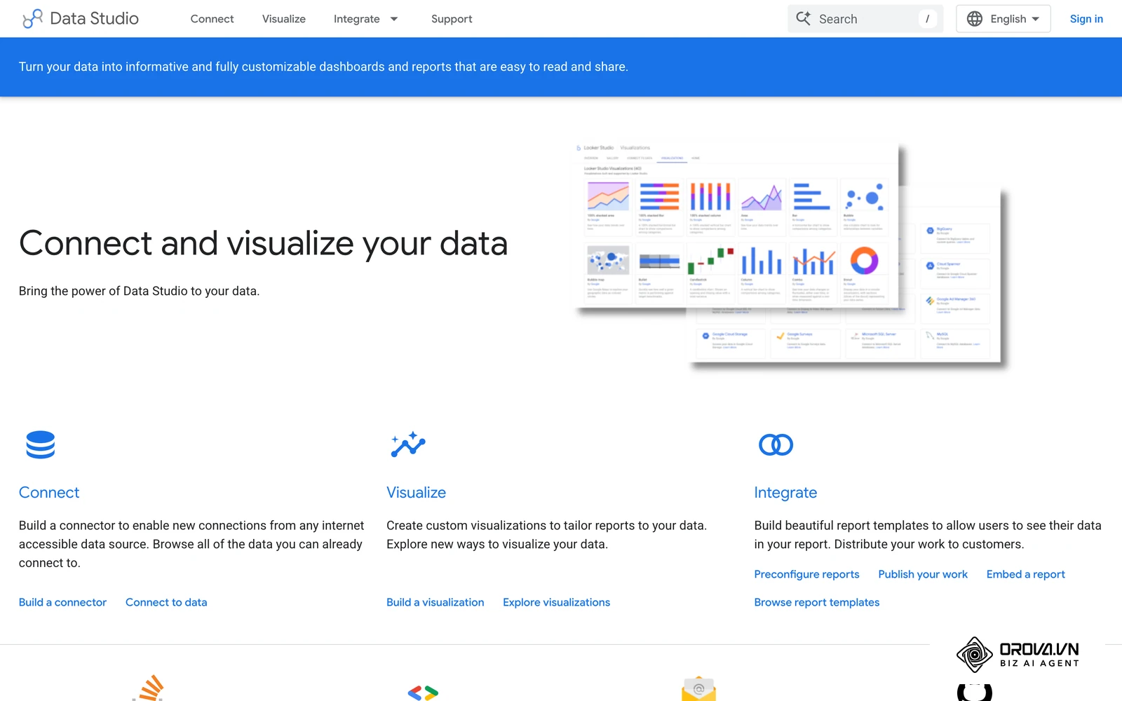 Looker Studio developer documentation for building connected reporting dashboards.