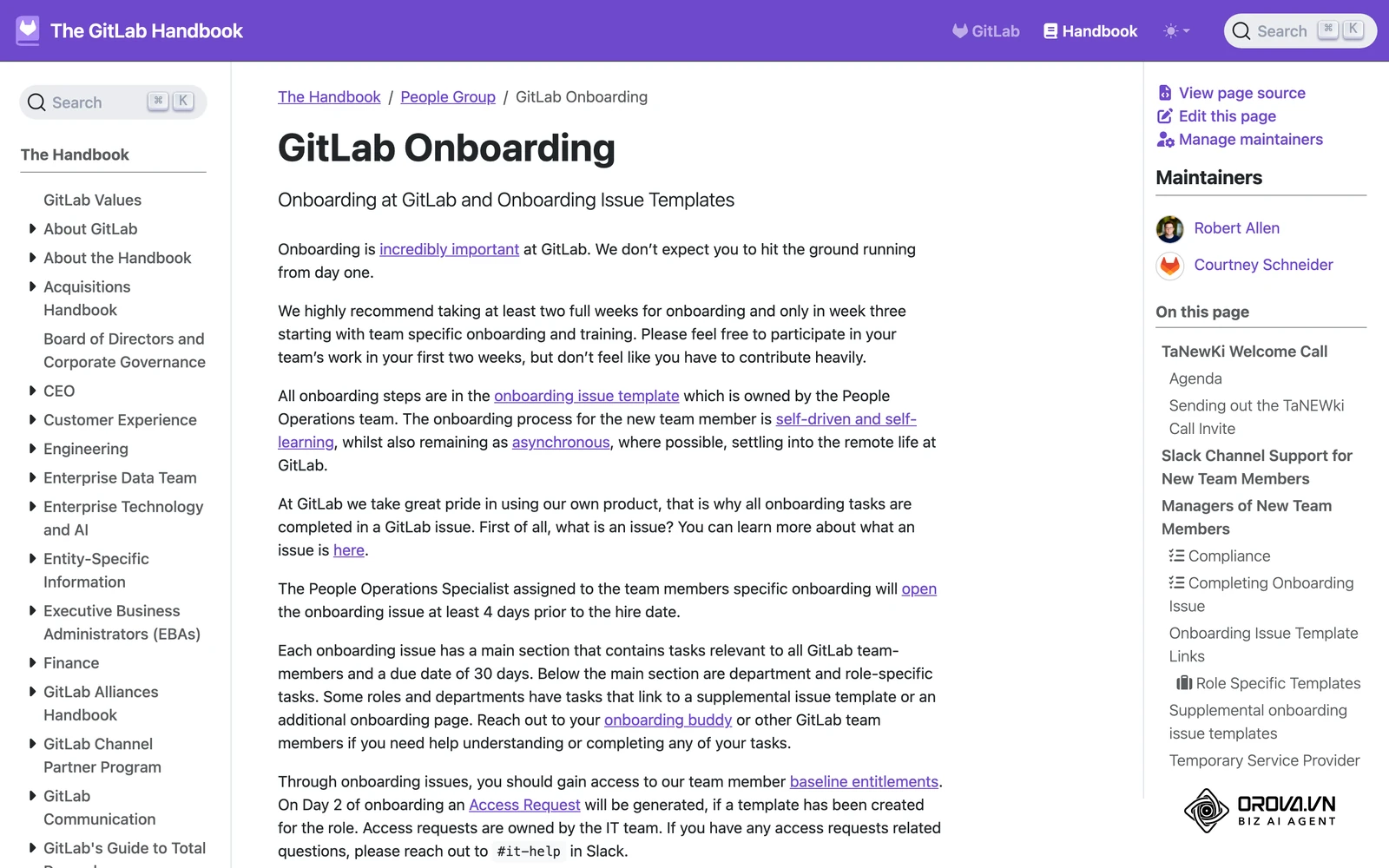 GitLab publishes its onboarding process openly, a useful reference for structuring role-based onboarding tasks.