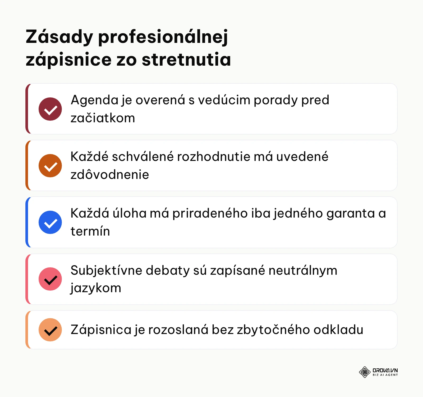 Zhrnutie základných zásad pri tvorbe profesionálnej zápisnice zo stretnutia