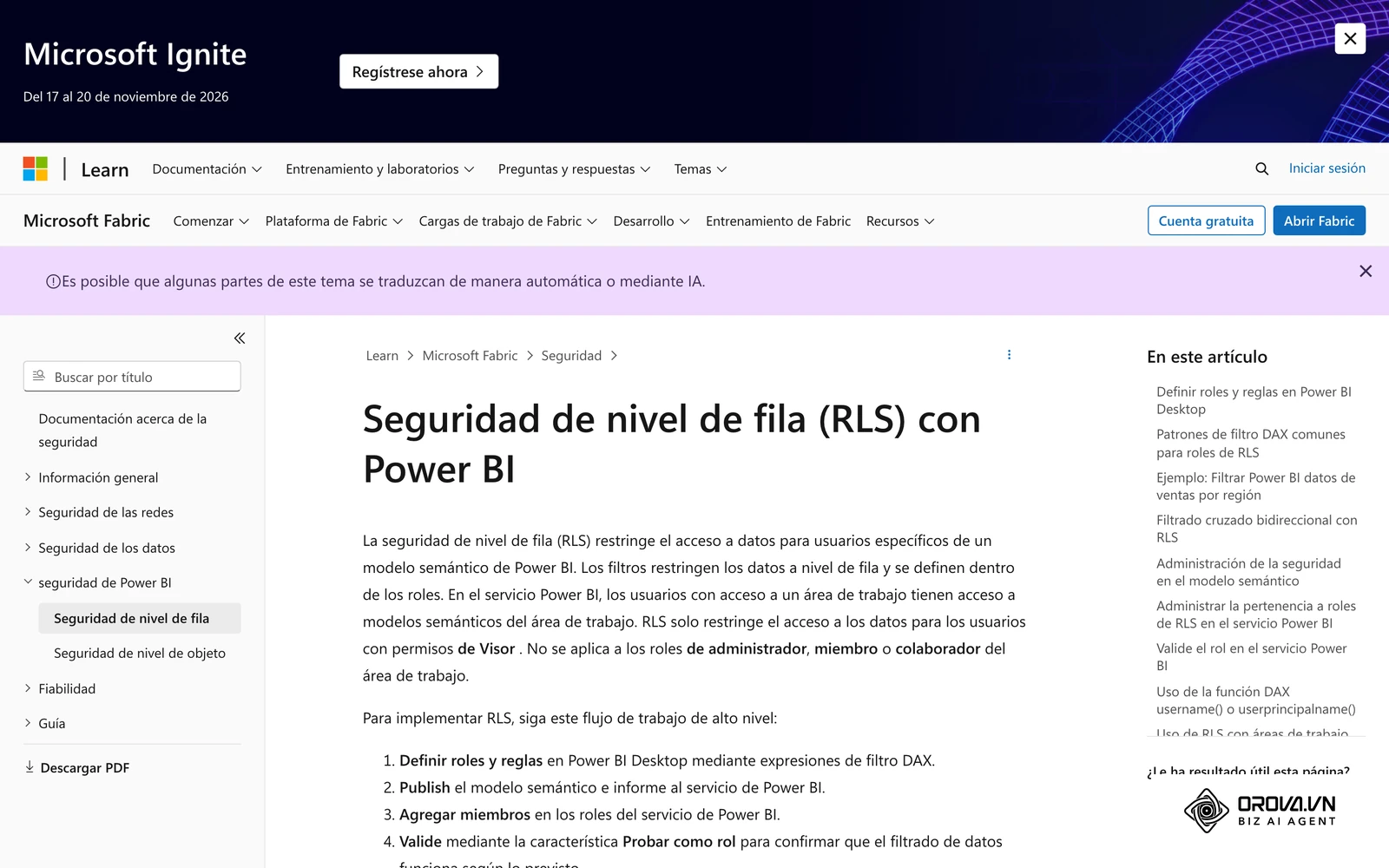 Configuración de seguridad a nivel de fila para evitar la exposición indebida de información confidencial.