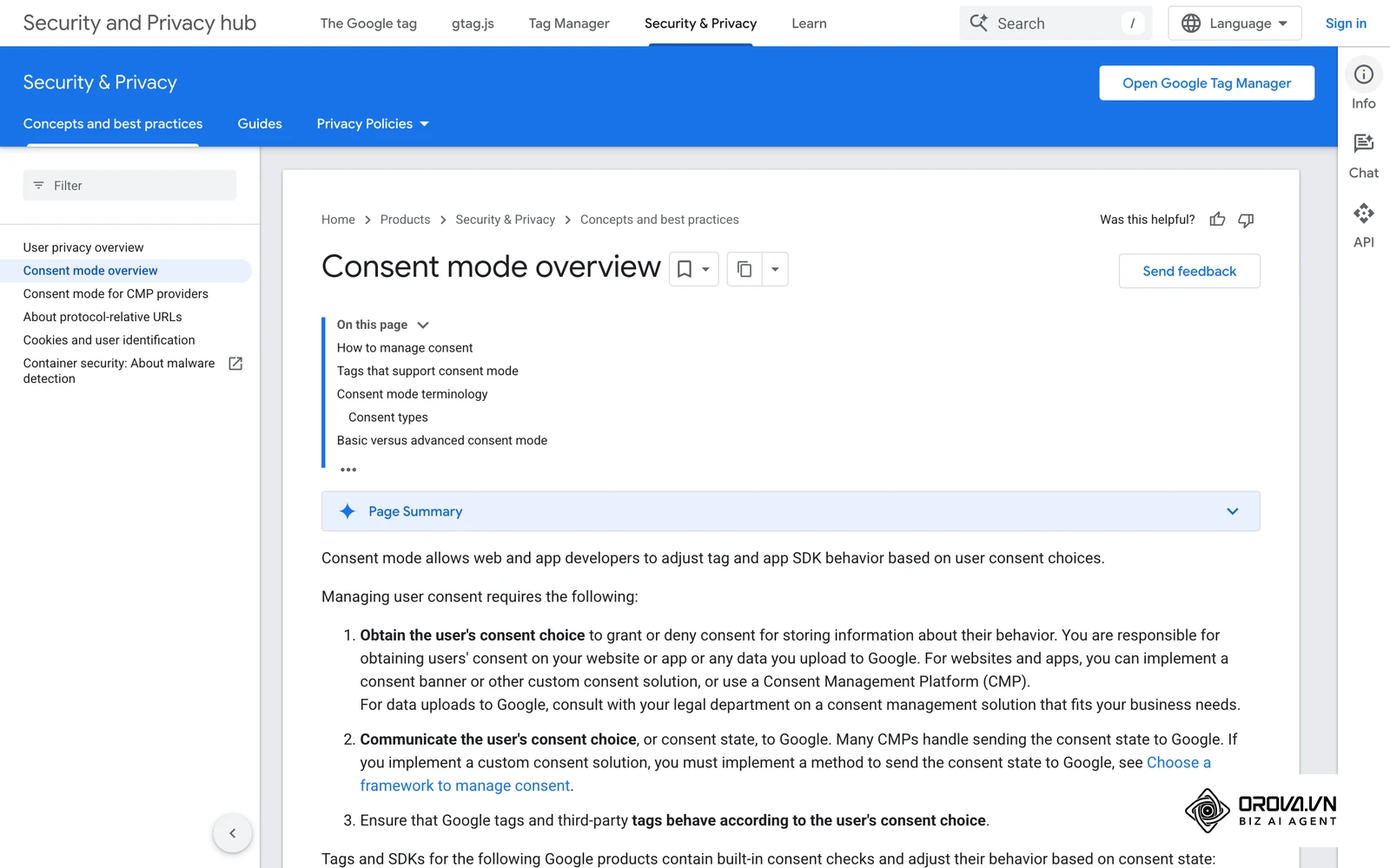 Google's Consent Mode documentation explains how Google tags adjust to each visitor's consent choice.