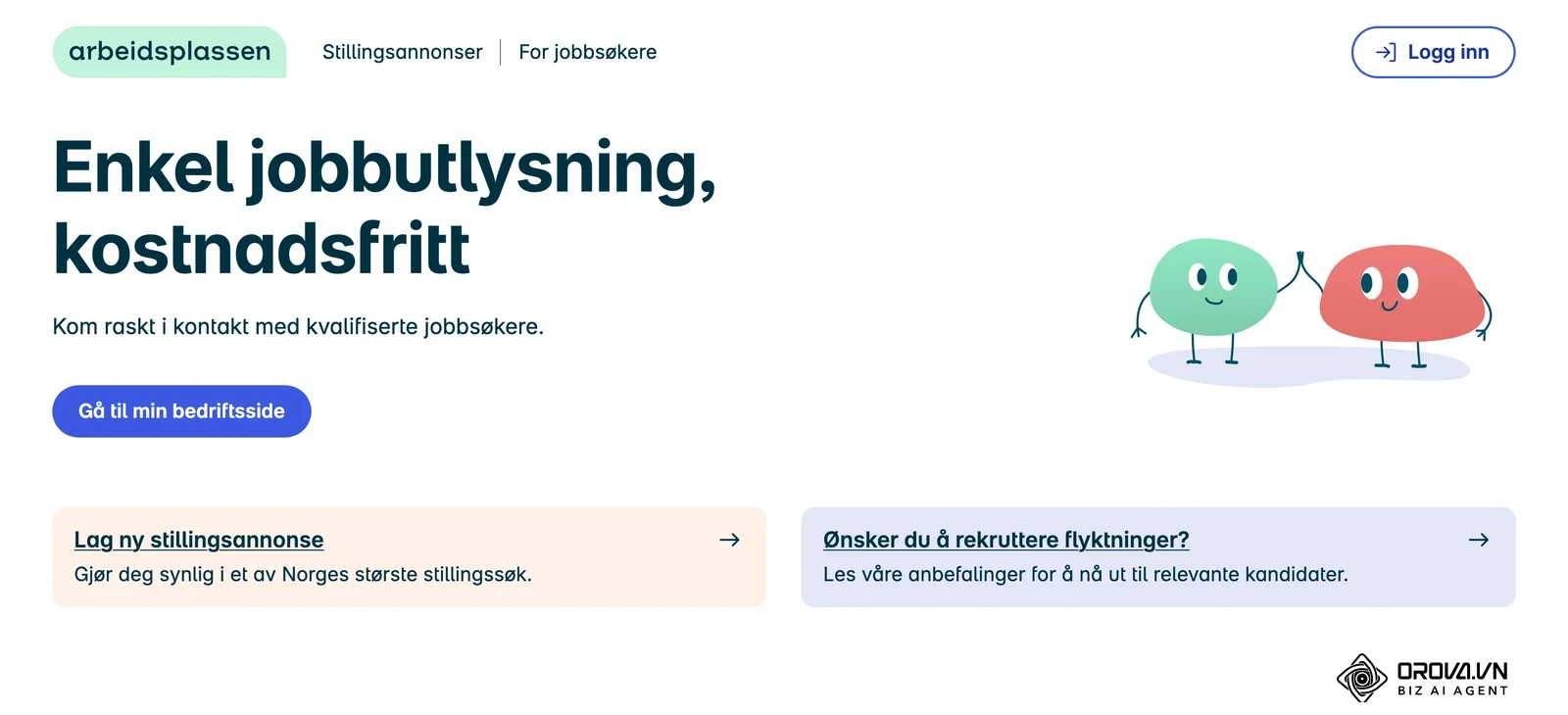 Arbeidsplassen hos Nav for arbeidsgivere: inngangen «Lag ny stillingsannonse» for bedrifter som vil publisere en stilling.