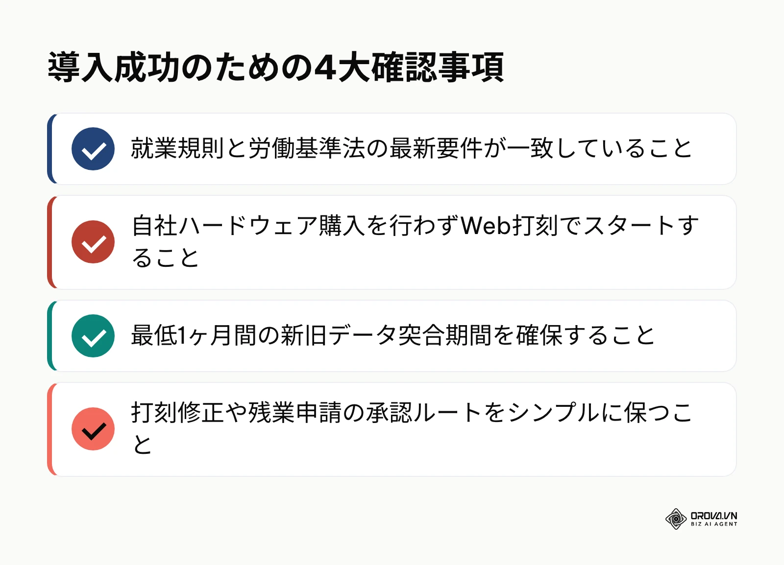 勤怠管理導入を確実に成功させるための重要確認チェックリスト