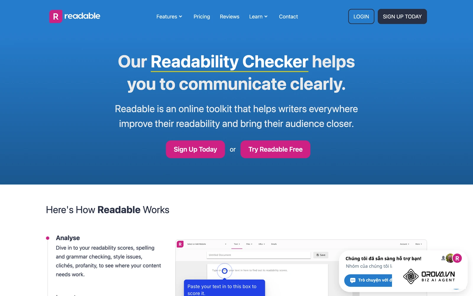 Readable là một công cụ chấm độ dễ đọc của văn bản, giúp phát hiện câu dài và từ khó.