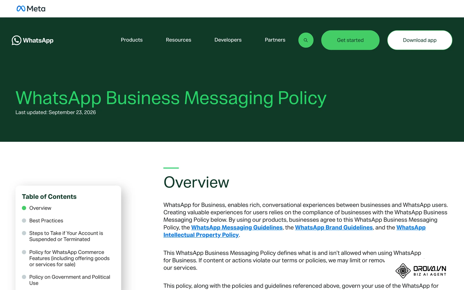 Kebijakan Pesan Bisnis WhatsApp yang mewajibkan izin (opt-in) dari penerima sebelum bisnis mengirim pesan.