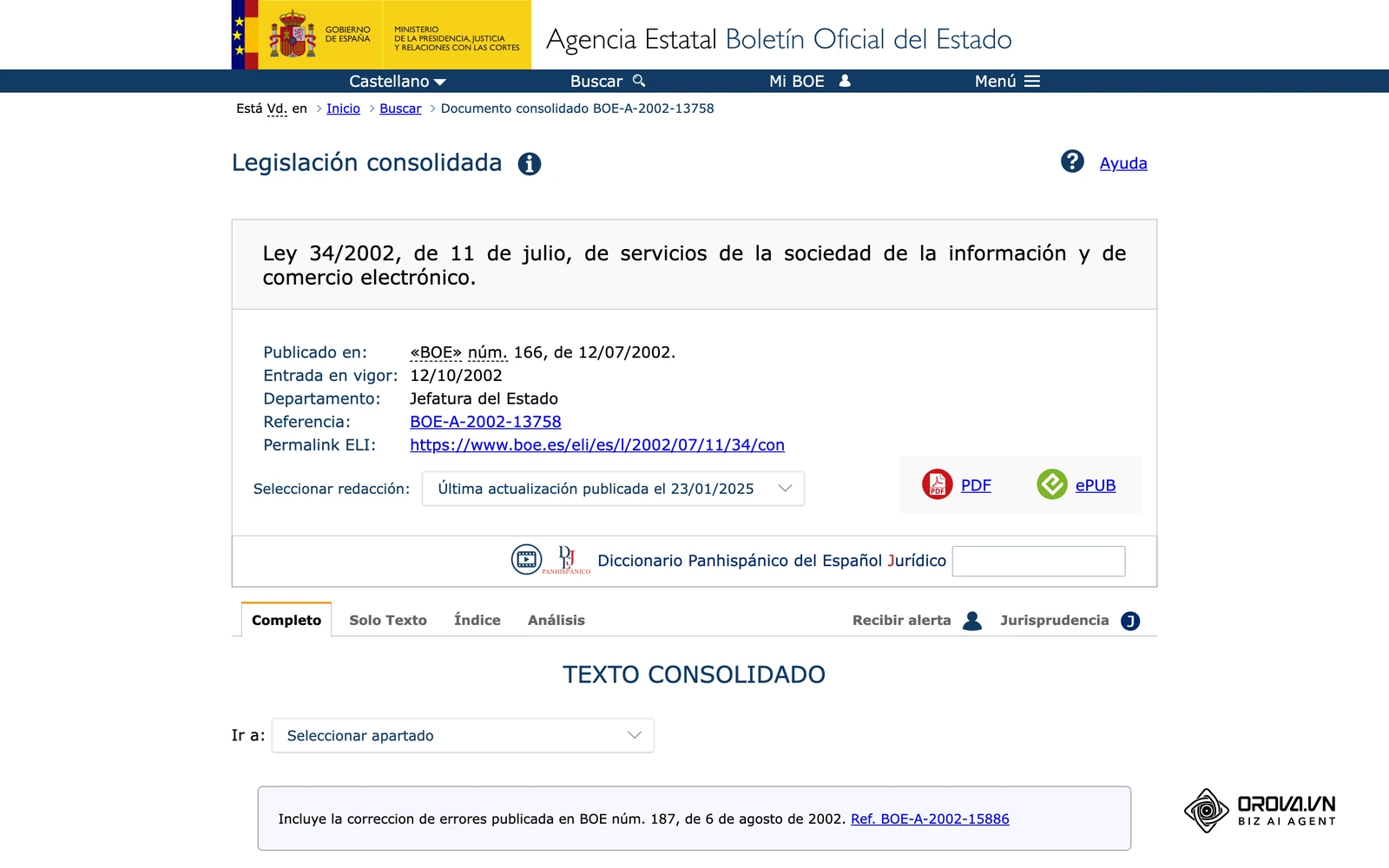 Text consolidat de la Llei 34/2002 (LSSI-CE) al BOE; l'article 21 regula les comunicacions comercials per correu electrònic.