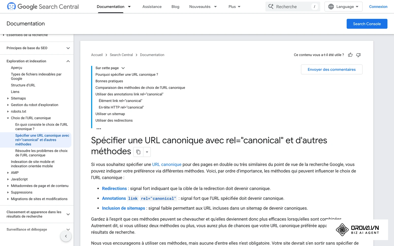 La documentation Google Search Central sur la consolidation des URL en double, utile pour choisir entre canonique et redirection.