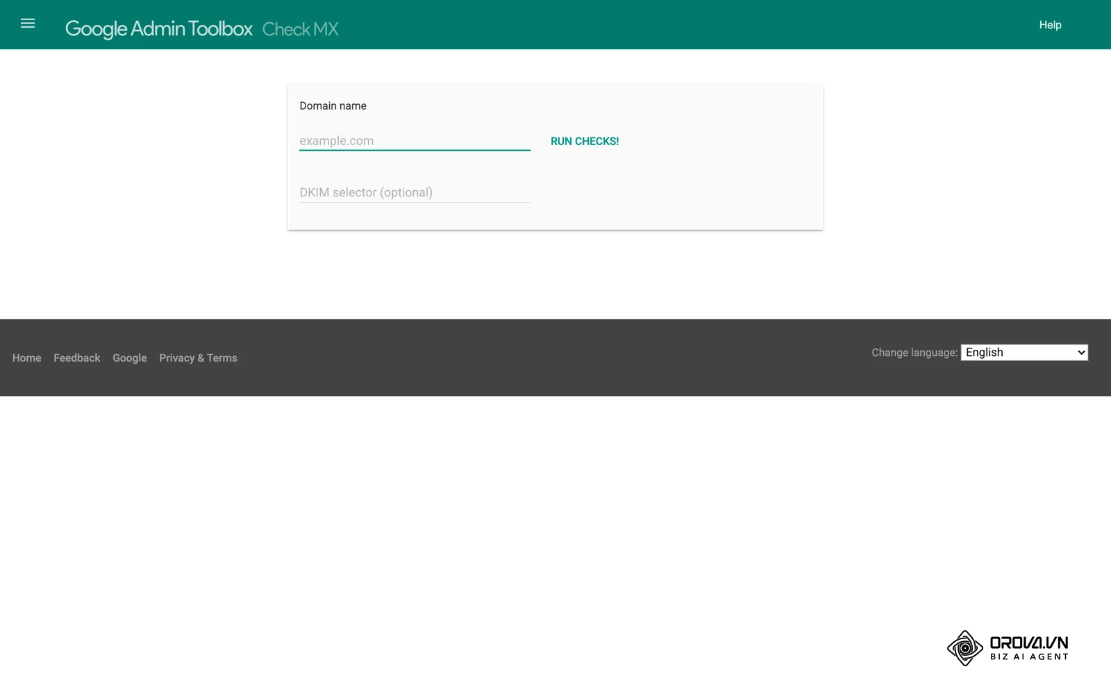 Google Admin Toolbox Check MX aracı: alan adının MX, SPF, DKIM ve DMARC kayıtlarını kontrol etmek için kullanılan resmî araç.
