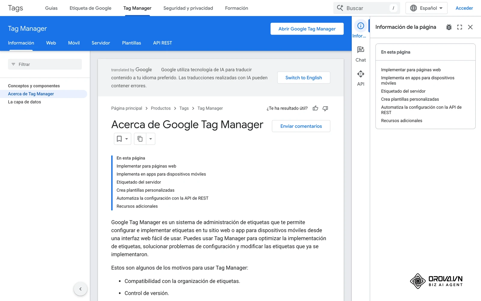 La documentación de Google Tag Manager explica cómo instalar el contenedor y publicar etiquetas sin tocar el código del sitio.