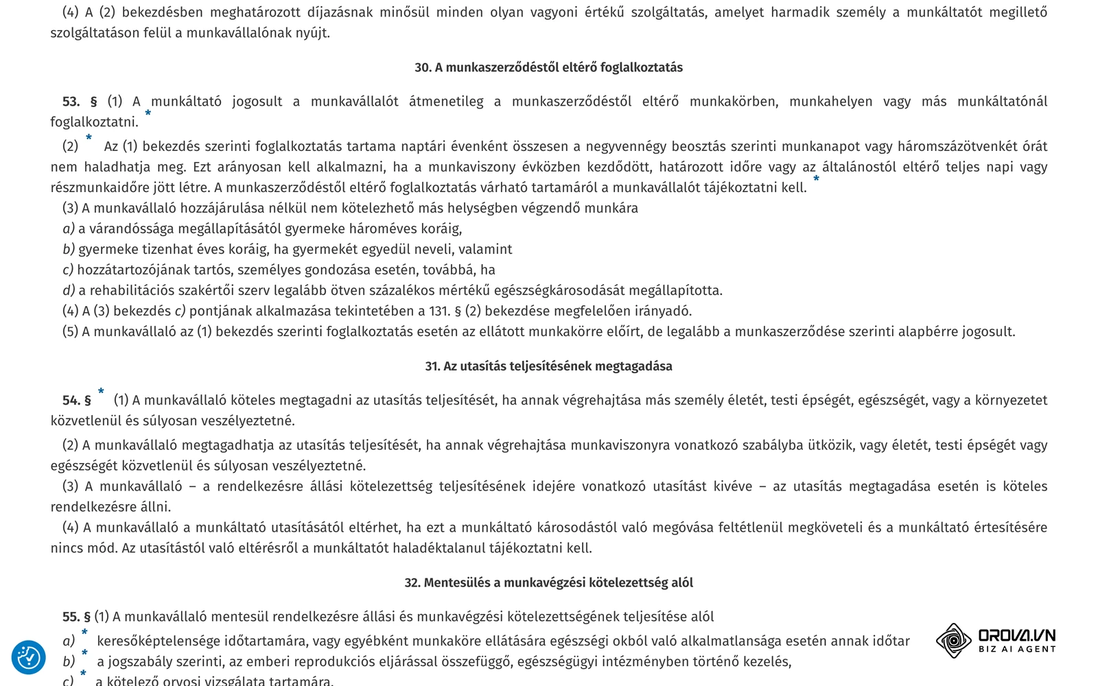 Az Mt. 53. §-a a Nemzeti Jogtáron: a munkaszerződéstől eltérő, átmeneti foglalkoztatás szabályai és éves korlátja.