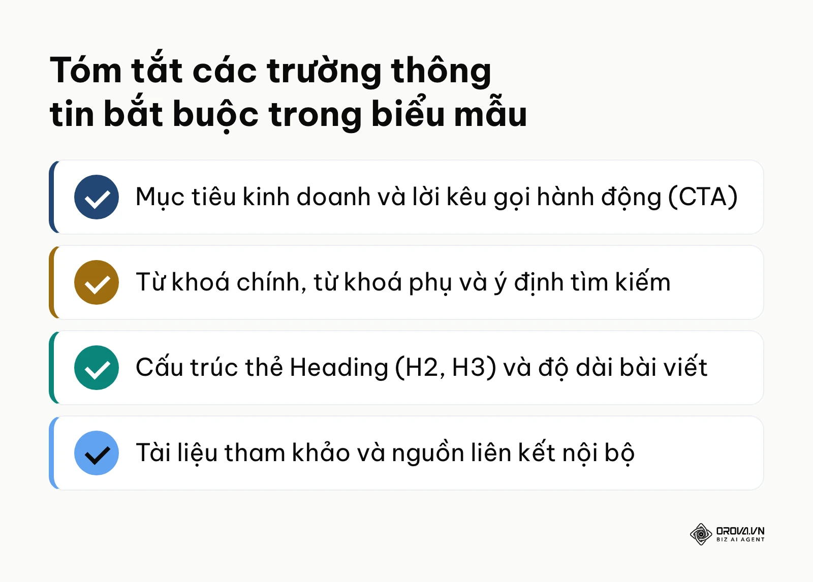 Tóm tắt 4 nhóm thông tin không thể thiếu trong bất kỳ template content brief nào