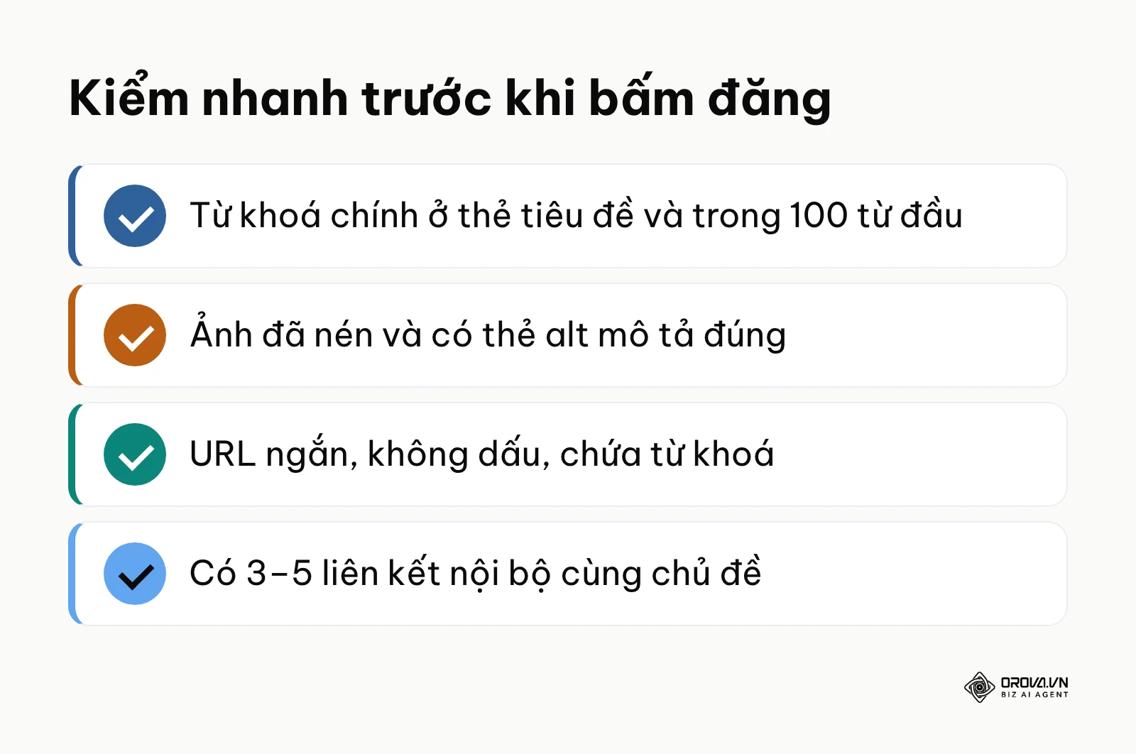 Danh sách 4 việc kiểm nhanh on-page trước khi xuất bản bài viết