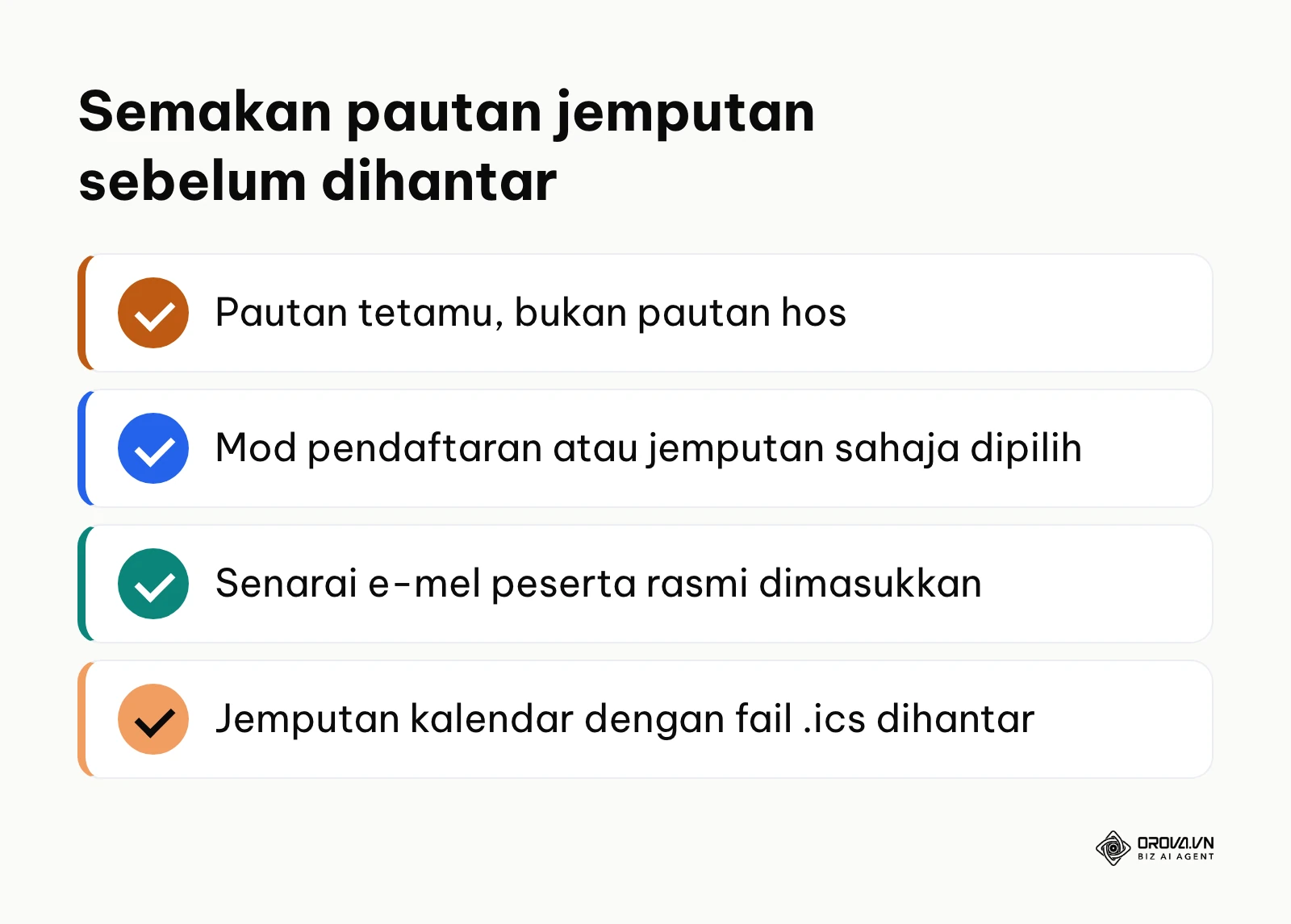 Senarai semak empat perkara sebelum menghantar pautan jemputan mesyuarat online