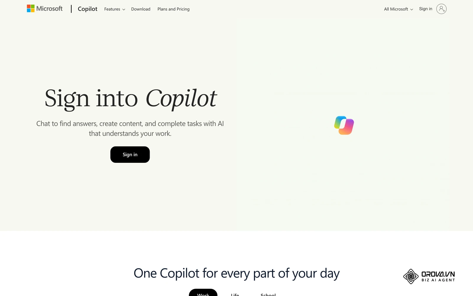Microsoft Copilot draws its web results from Bing and links to the sources behind its answers.
