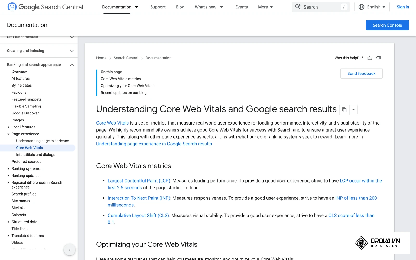 Core Web Vitals are a common source of technical KPIs such as the pass rate across key pages.