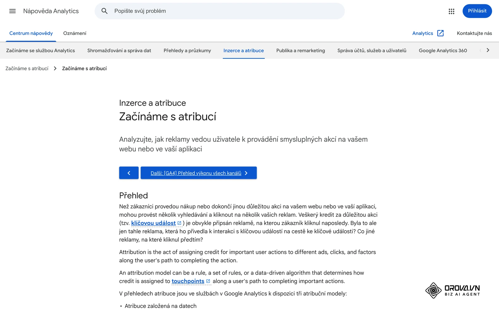 Nápověda Google Analytics v češtině: Začínáme s atribucí, modely a okna atribuce v GA4.