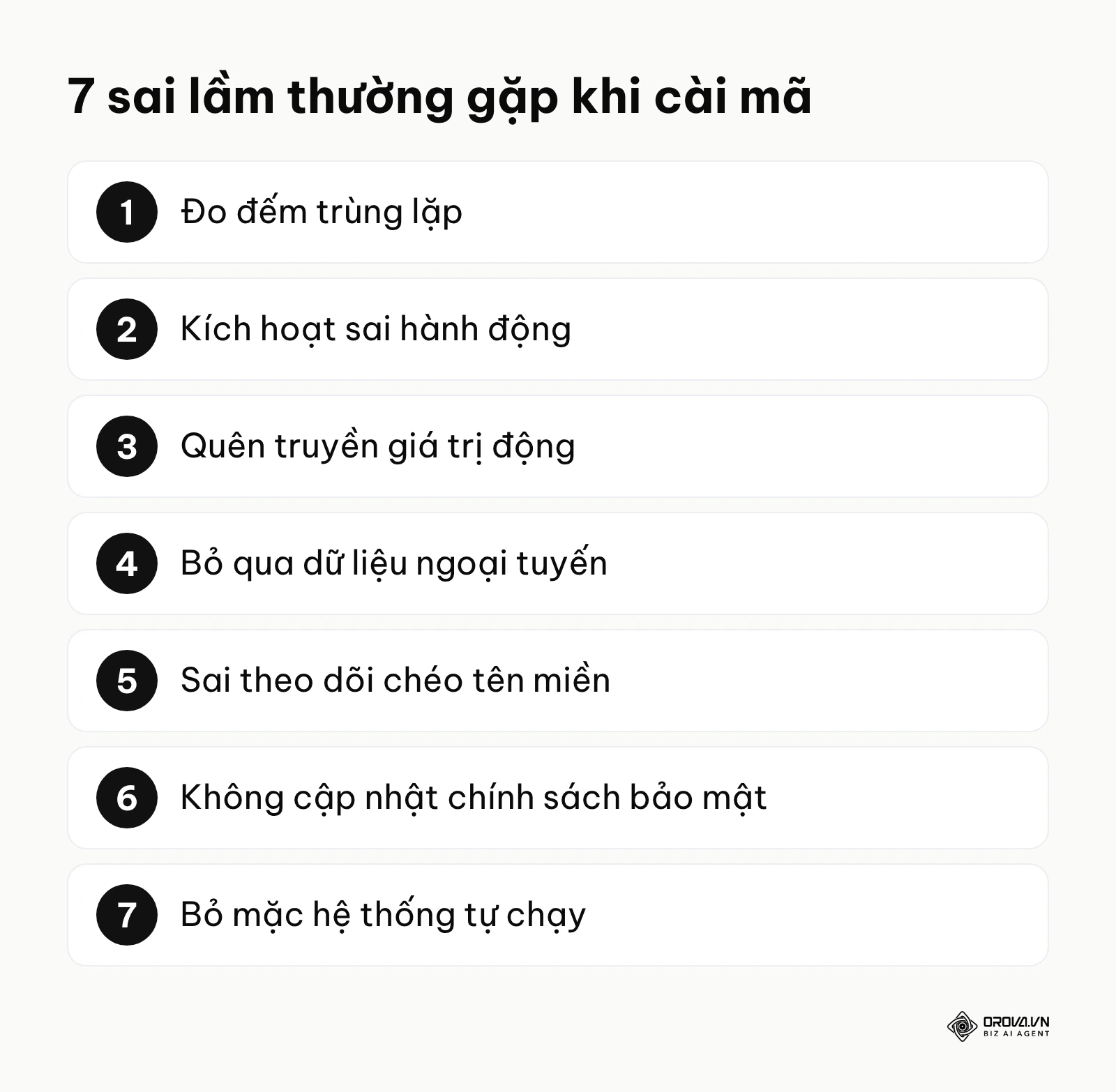 Danh sách 7 sai lầm thường gặp khi cài đặt theo dõi chuyển đổi