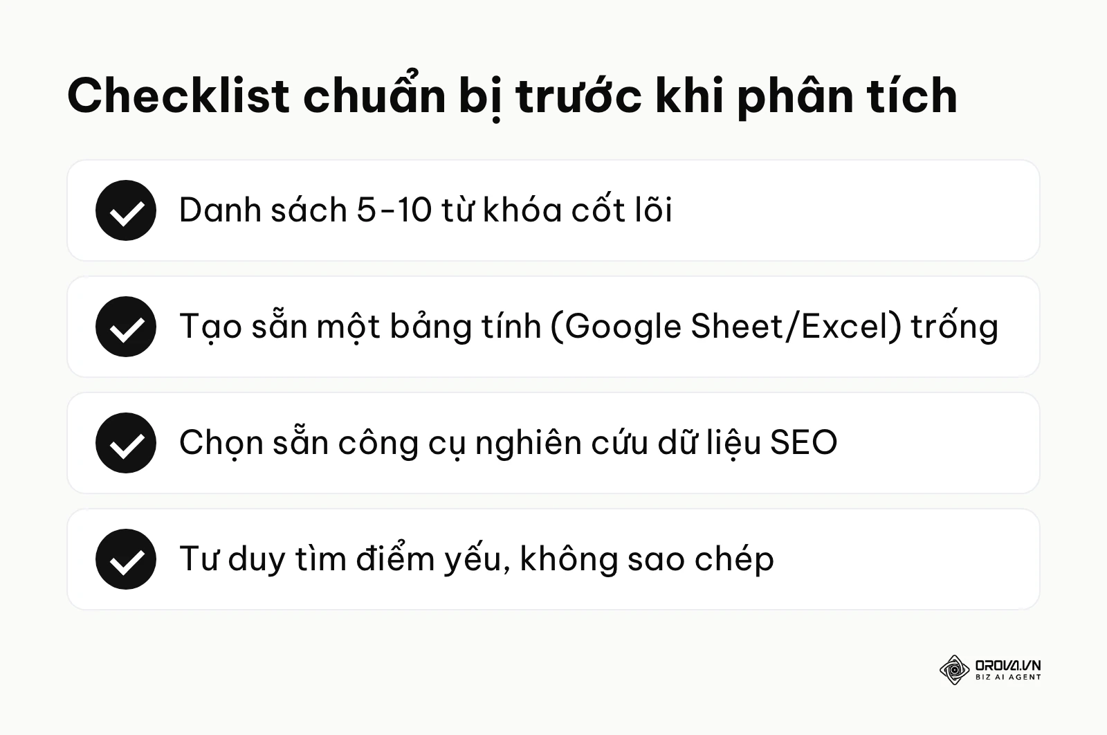 Danh sách các việc cần làm để chuẩn bị trước khi phân tích đối thủ