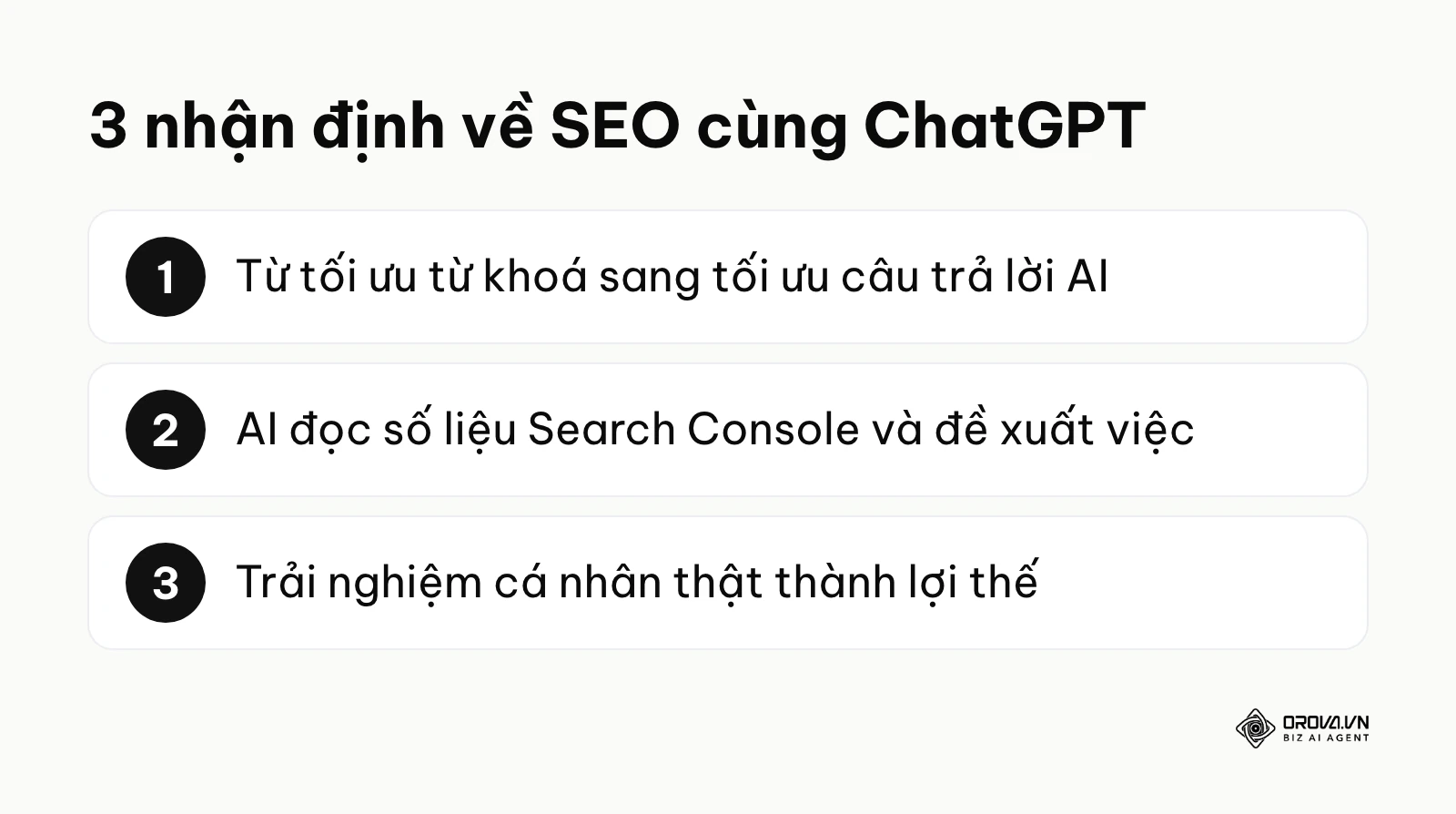 Ba nhận định của tác giả về xu hướng dùng ChatGPT làm SEO trong vài năm tới.