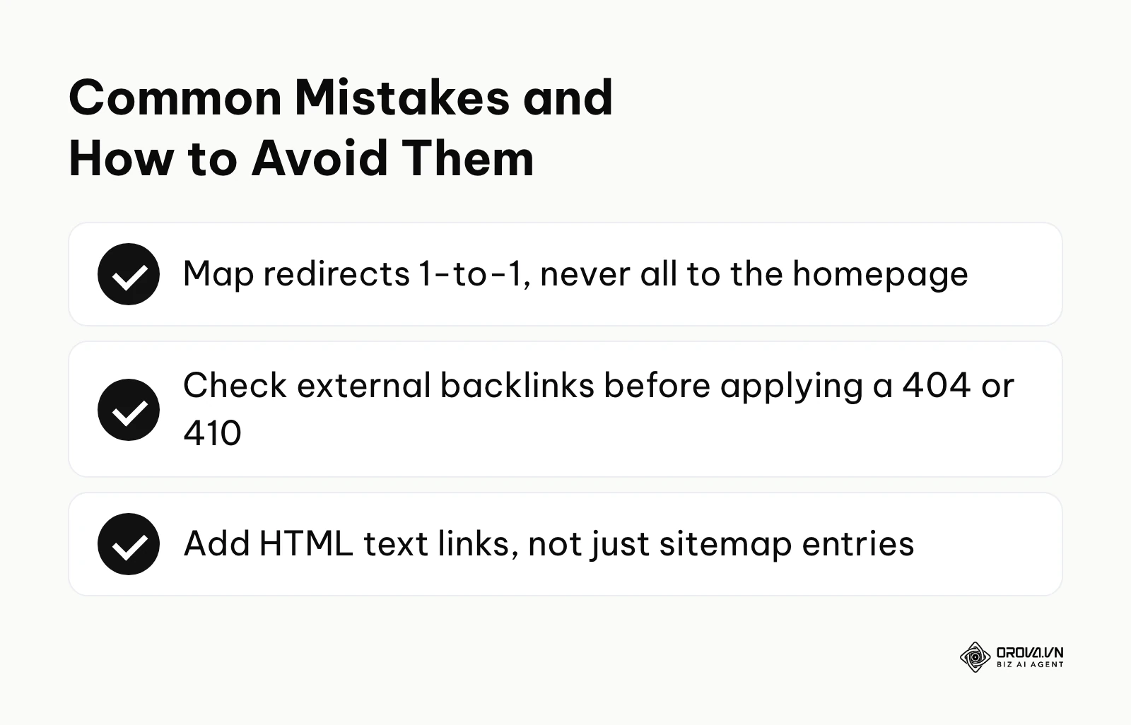 A checklist of common errors to avoid when resolving structural link issues