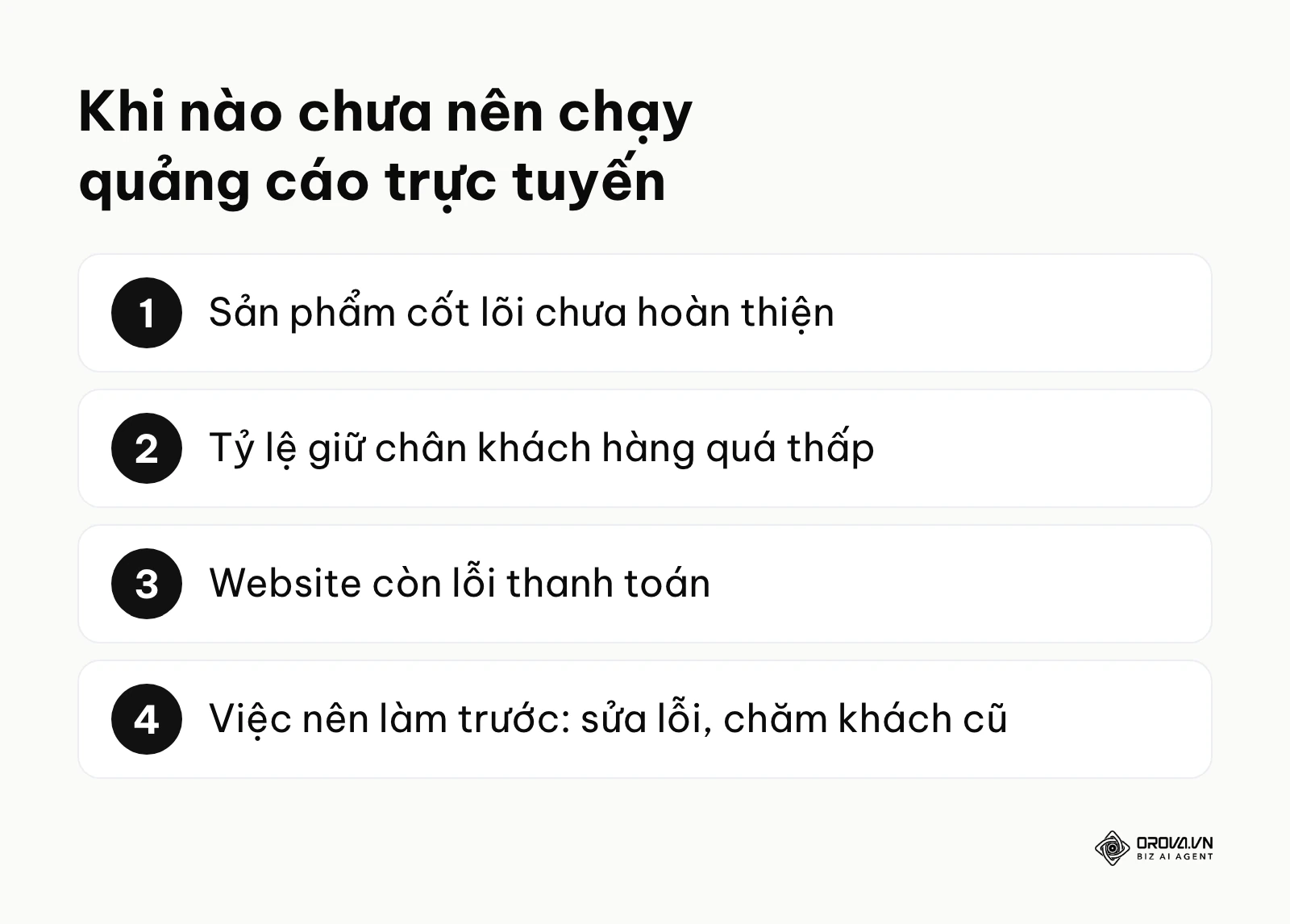 Danh sách các trường hợp chưa nên đổ tiền vào quảng cáo trực tuyến