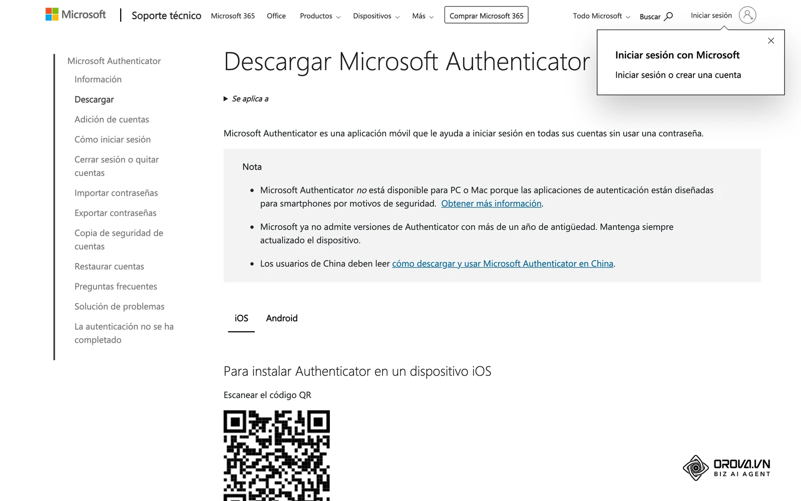 Ayuda oficial de Microsoft Authenticator: tenla instalada antes de empezar para activar la autenticación en dos pasos.