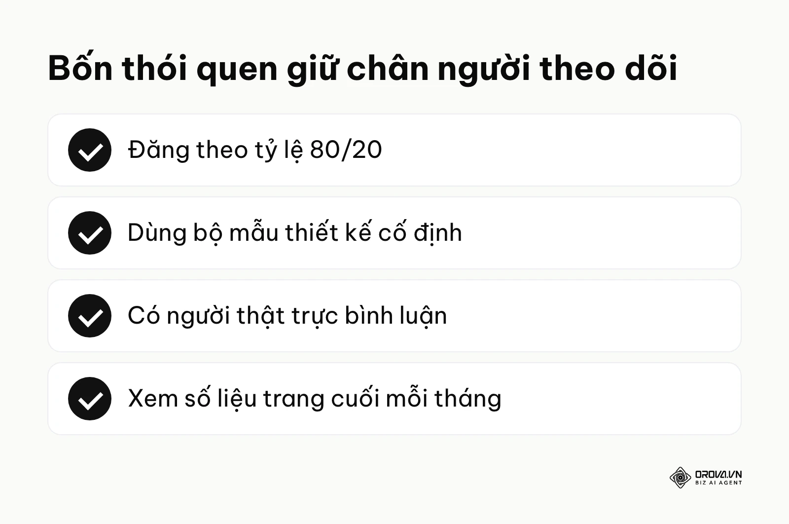 Bốn thói quen giúp trang không mất người theo dõi.
