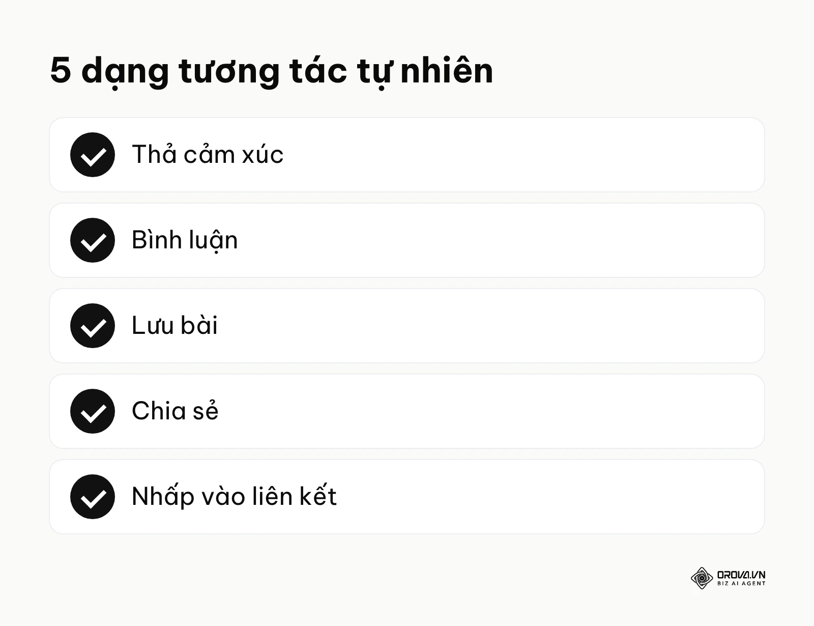 Năm dạng tương tác tự nhiên người xem có thể để lại trên bài Fanpage