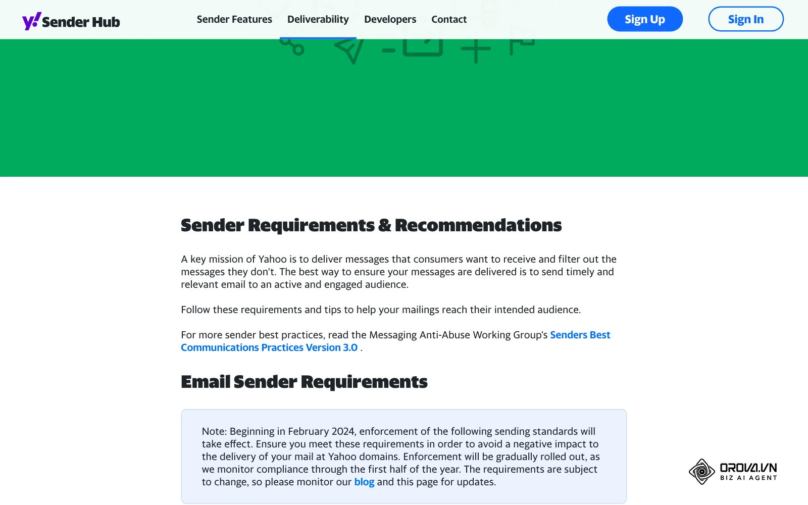 Yahoo Sender Hub: страницата с изискванията към изпращачите, които Yahoo прилага от февруари 2024 г.