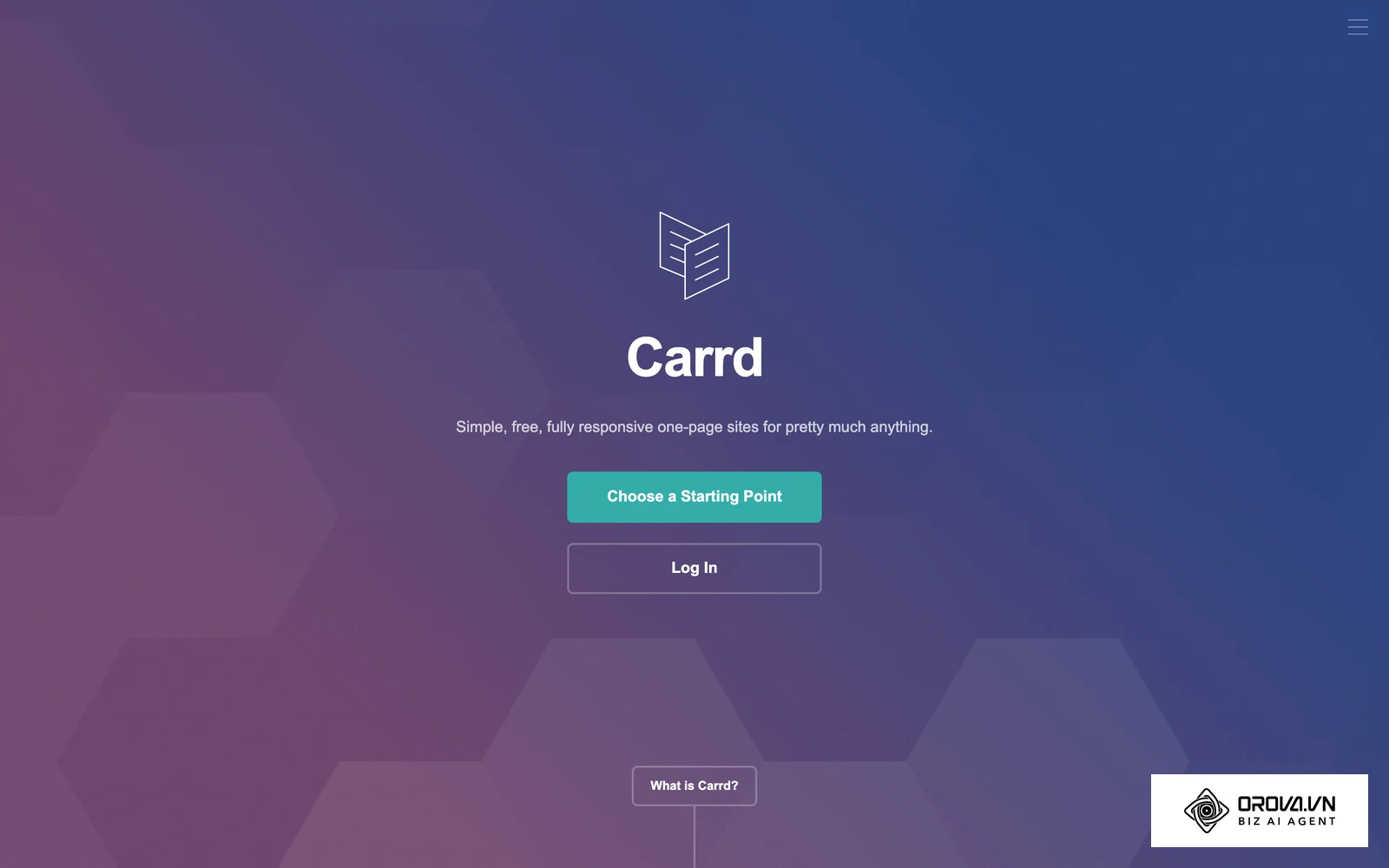 Carrd's homepage: one example of a builder for simple one-page sites, including link pages.