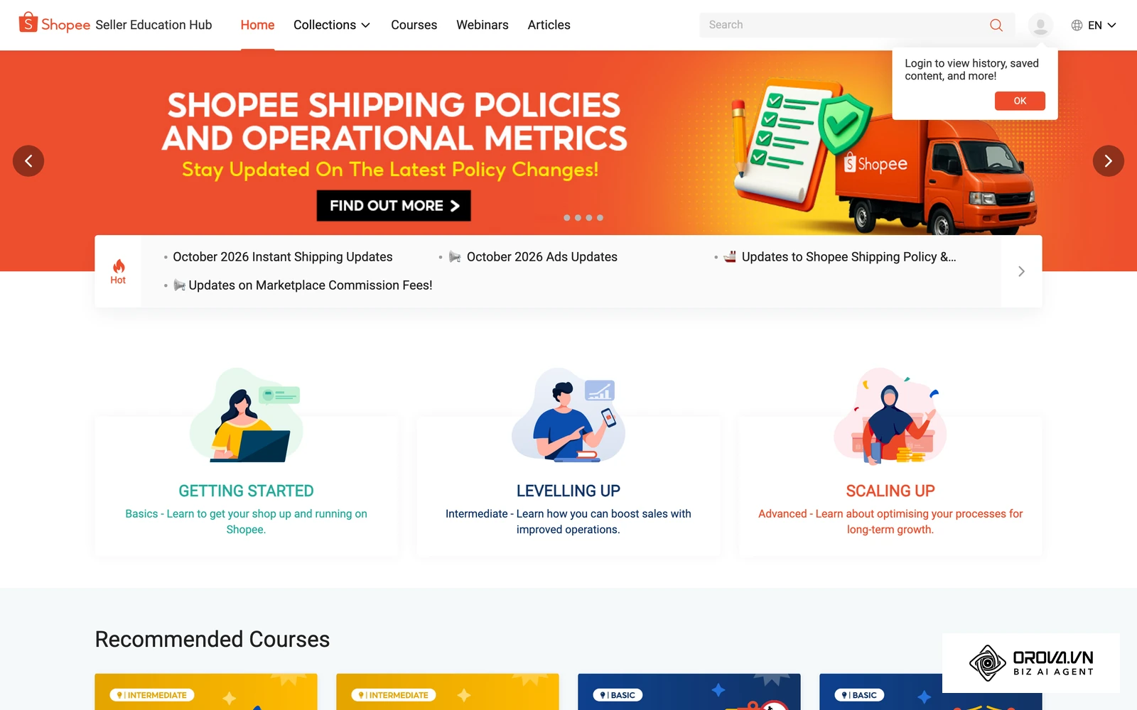 Seller Education Hub Shopee Malaysia, pusat rujukan rasmi untuk penjual tentang dasar penghantaran dan operasi kedai.