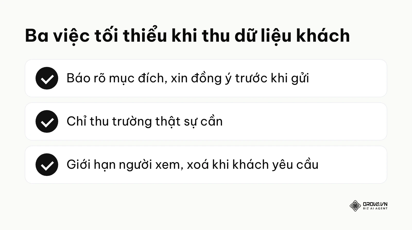 Ba việc tối thiểu để bảo vệ dữ liệu cá nhân khi thu thập