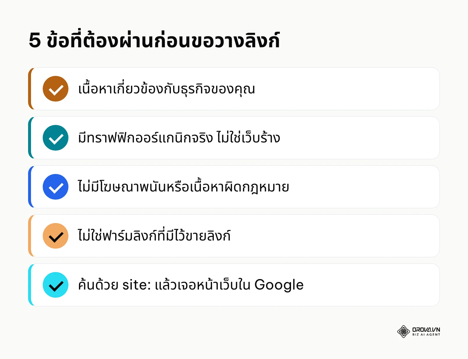 รายการ 5 ข้อหลักจาก Checklist คัดกรองเว็บก่อนขอวางแบ็กลิงก์