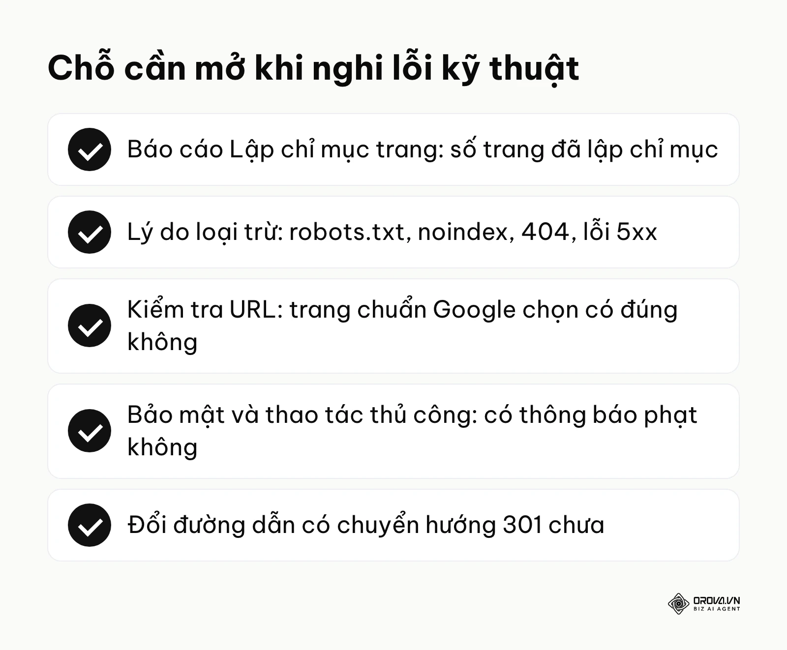 Danh sách chỗ cần kiểm khi nghi traffic SEO tụt vì lỗi kỹ thuật