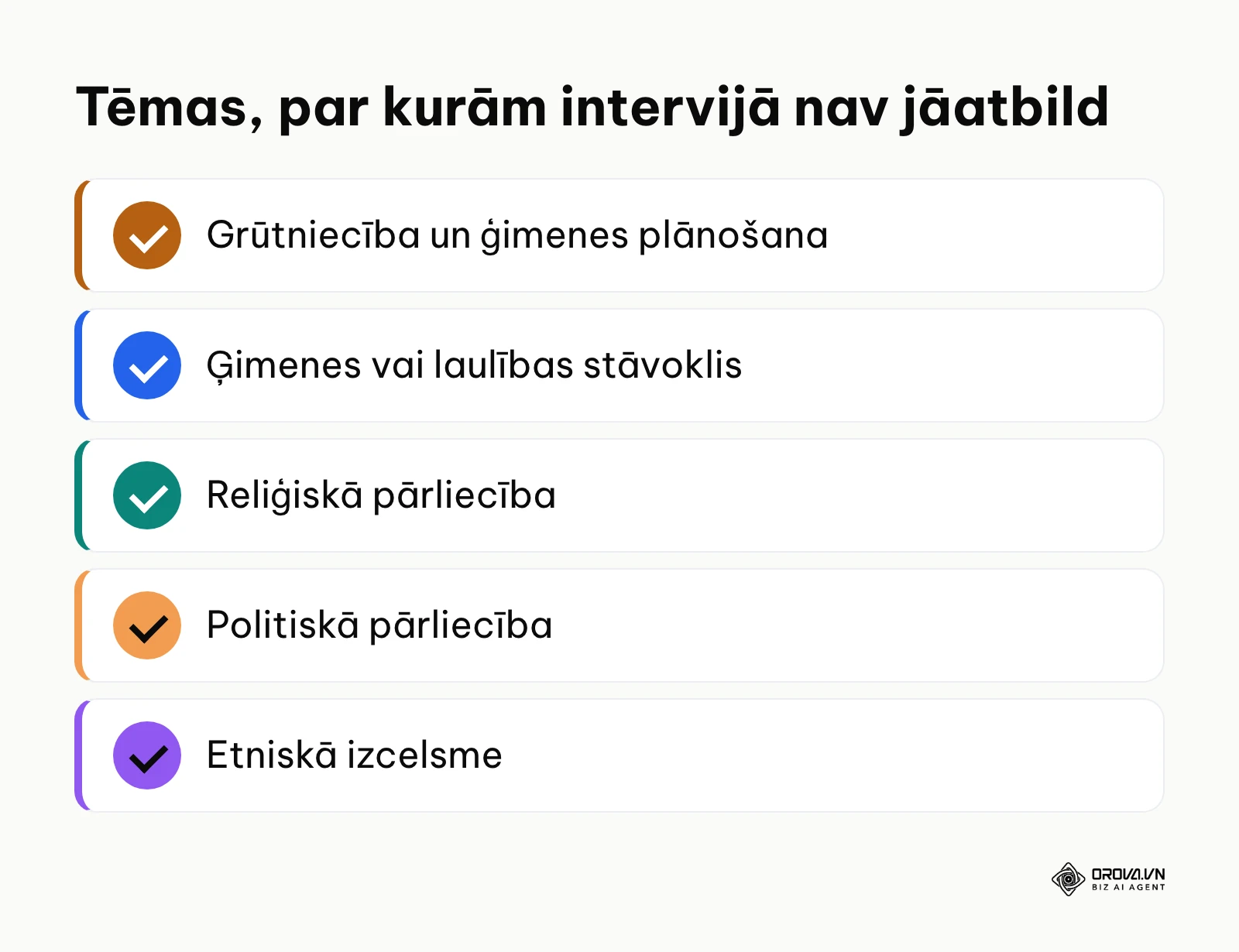 Tēmas, par kurām darba intervijā nav jāatbild