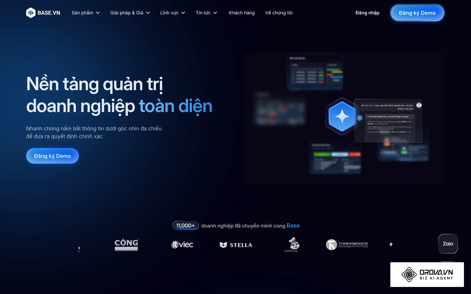 Trang chủ Base.vn, hệ sinh thái quản trị có phần mềm tuyển dụng Base E-Hiring.