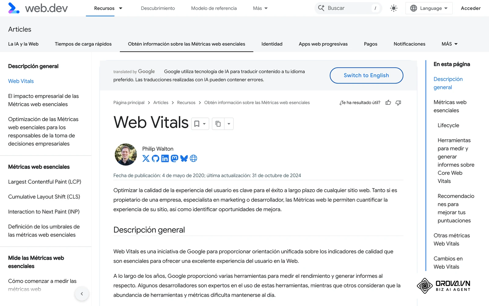 Las Core Web Vitals agrupan las métricas de experiencia de carga, interacción y estabilidad visual.